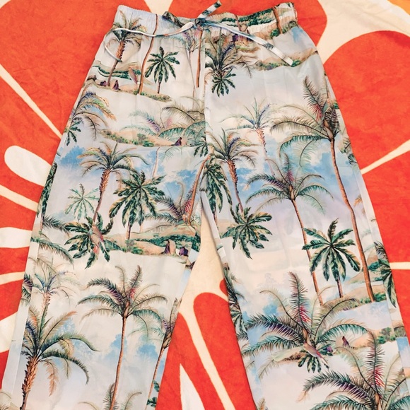 Topshop Hawaiian Print Beach Pants Sz 2 - Picture 6 of 16